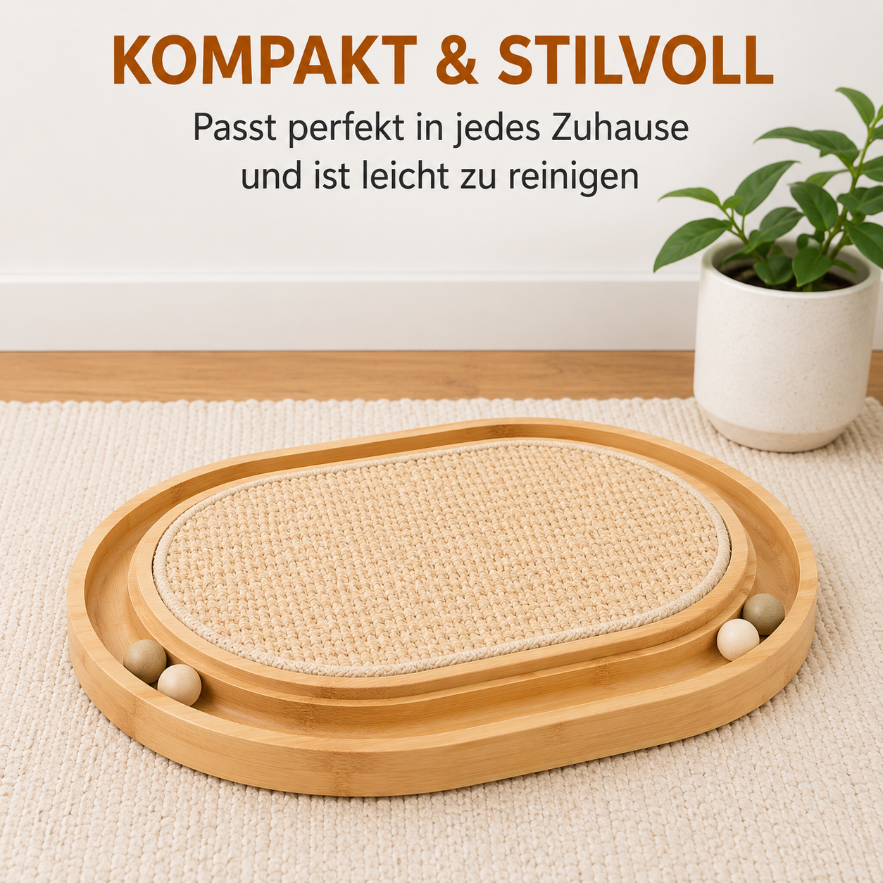 Katzenkratzbrett Katzenbett Katzenspielzeug aus Sisal - stabile Kratzmatte Holz