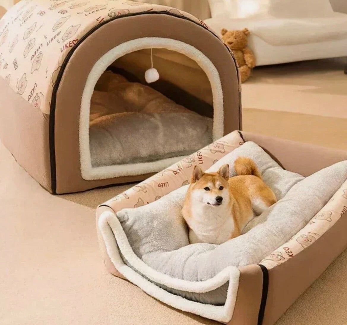 Hundehütte Hundehaus Katzenhaus  Hundebett Hundehöhle Hundekorb Hundesofa  L