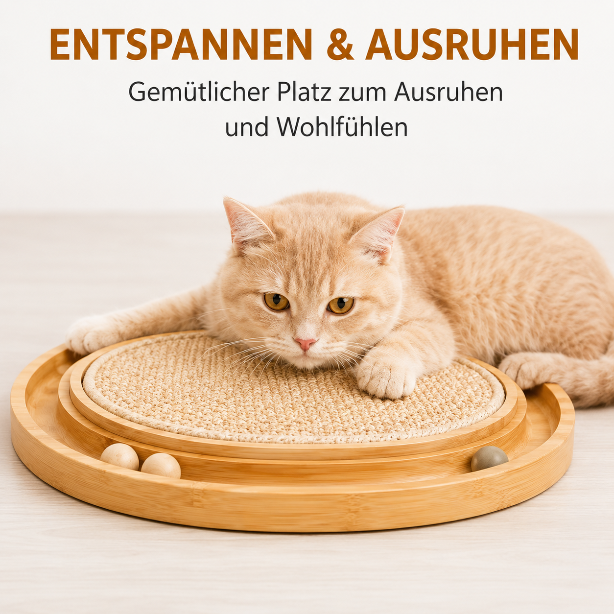 Katzenkratzbrett Katzenbett Katzenspielzeug aus Sisal - stabile Kratzmatte Holz