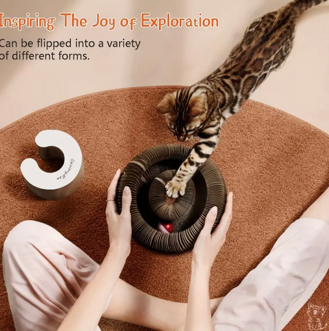 Katzenspielzeug Kratzpappe Katzenkratzbrett mit faltbarem Design und Spielball