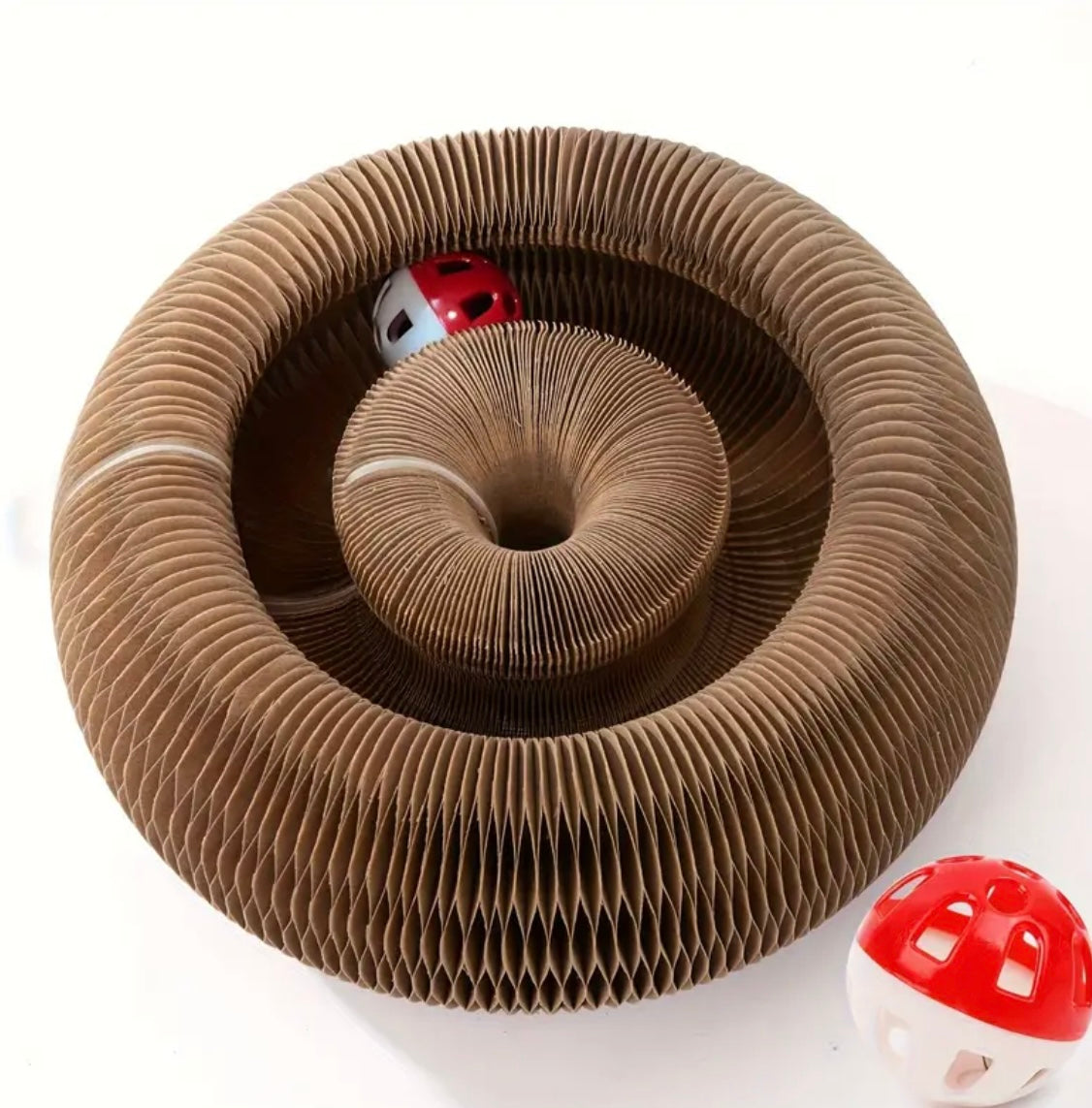 Katzenspielzeug Kratzpappe Katzenkratzbrett mit faltbarem Design und Spielball