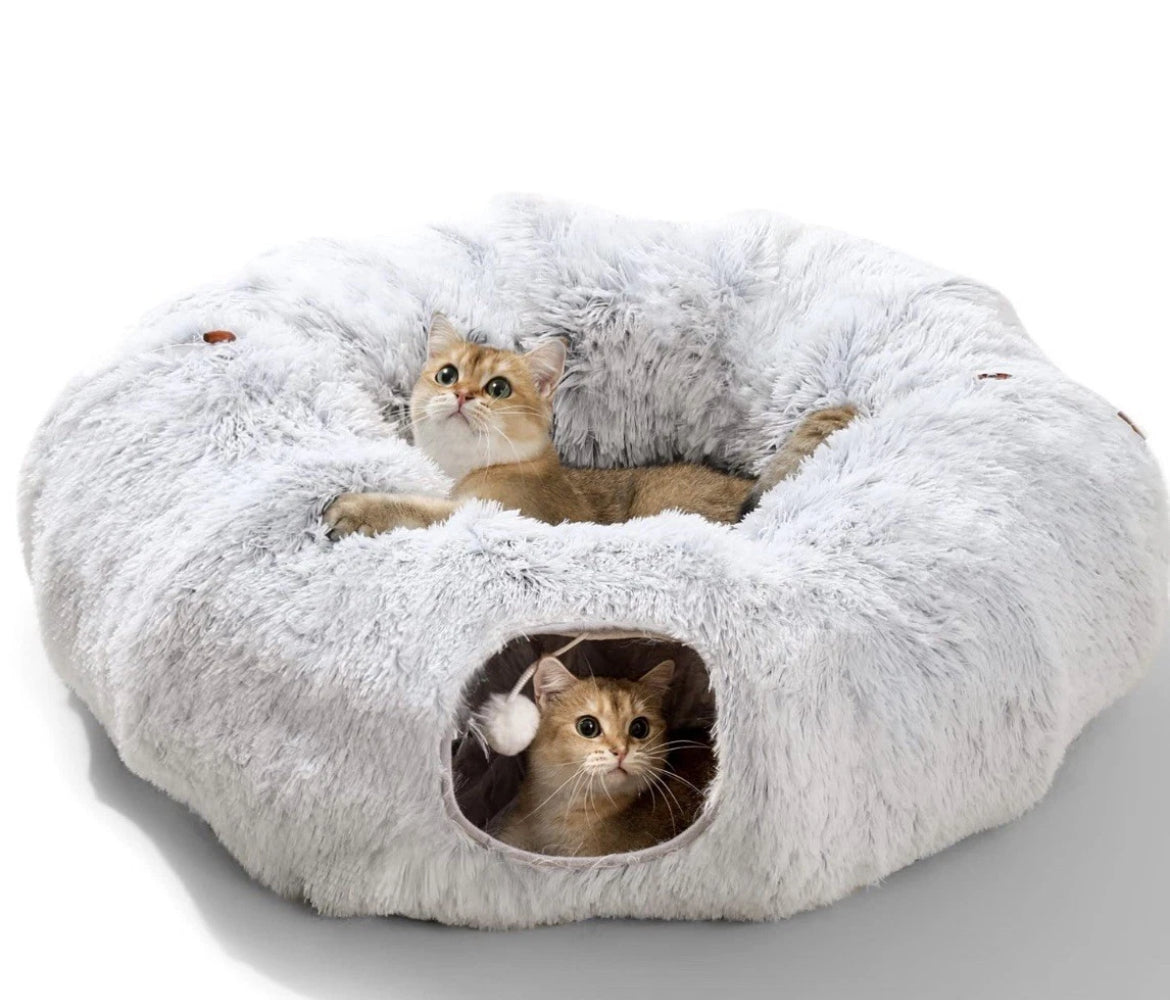 Katzentunnel Spieltunnel Katzenbett Katzenspielzeug mit extra Tunnel/Spielzeug