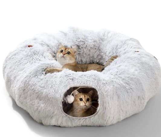 Katzentunnel Spieltunnel Katzenbett Katzenspielzeug mit extra Tunnel/Spielzeug