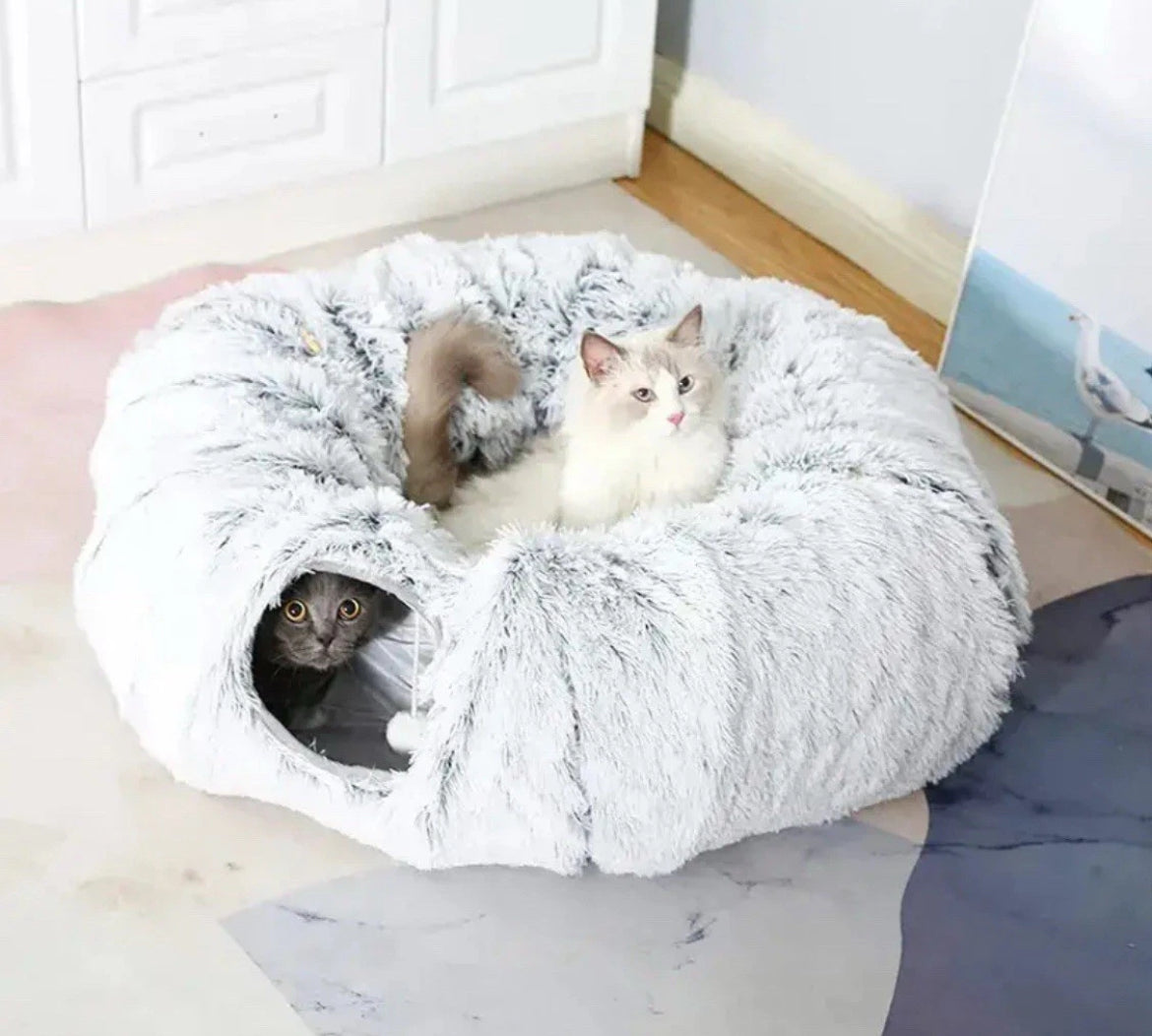 Katzentunnel Spieltunnel Katzenbett Katzenspielzeug mit extra Tunnel/Spielzeug