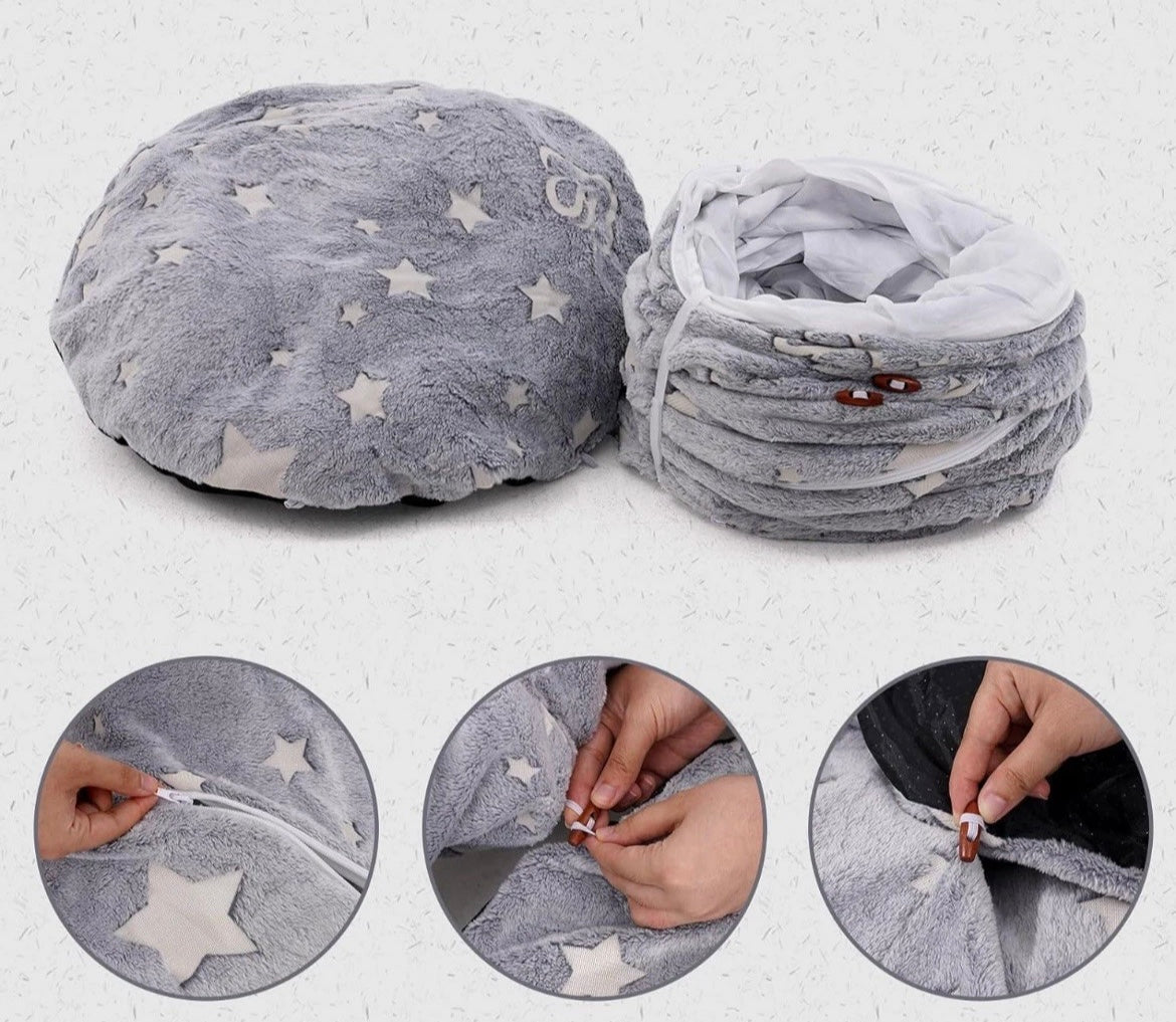 Katzentunnel Katzenbett Spieltunnel Katzenspielzeug mit extra Tunnel/Spielzeug