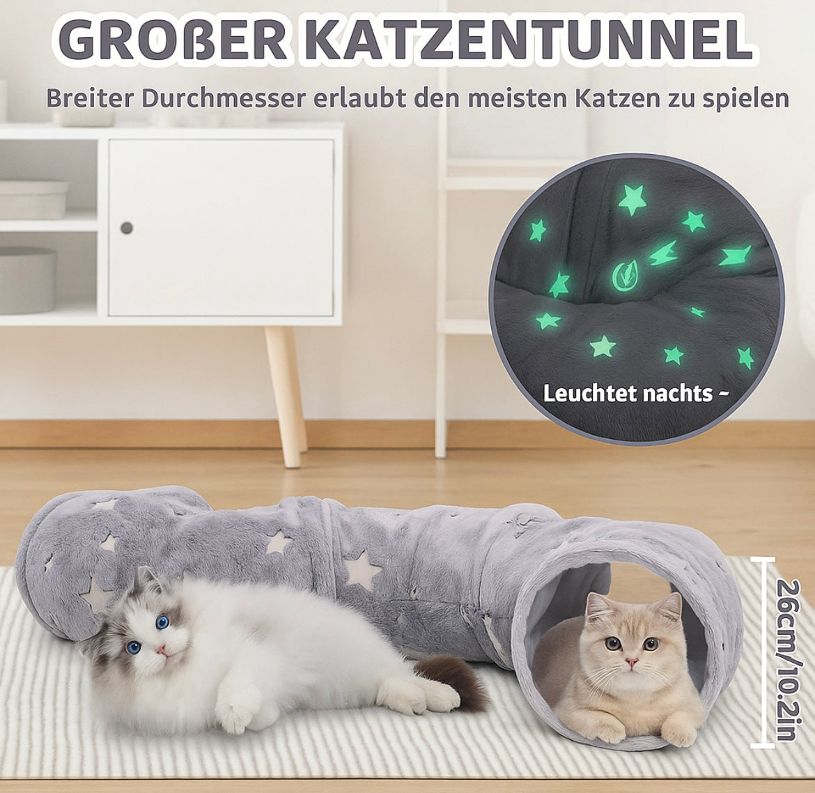 Katzentunnel Katzenbett Spieltunnel Katzenspielzeug mit extra Tunnel/Spielzeug
