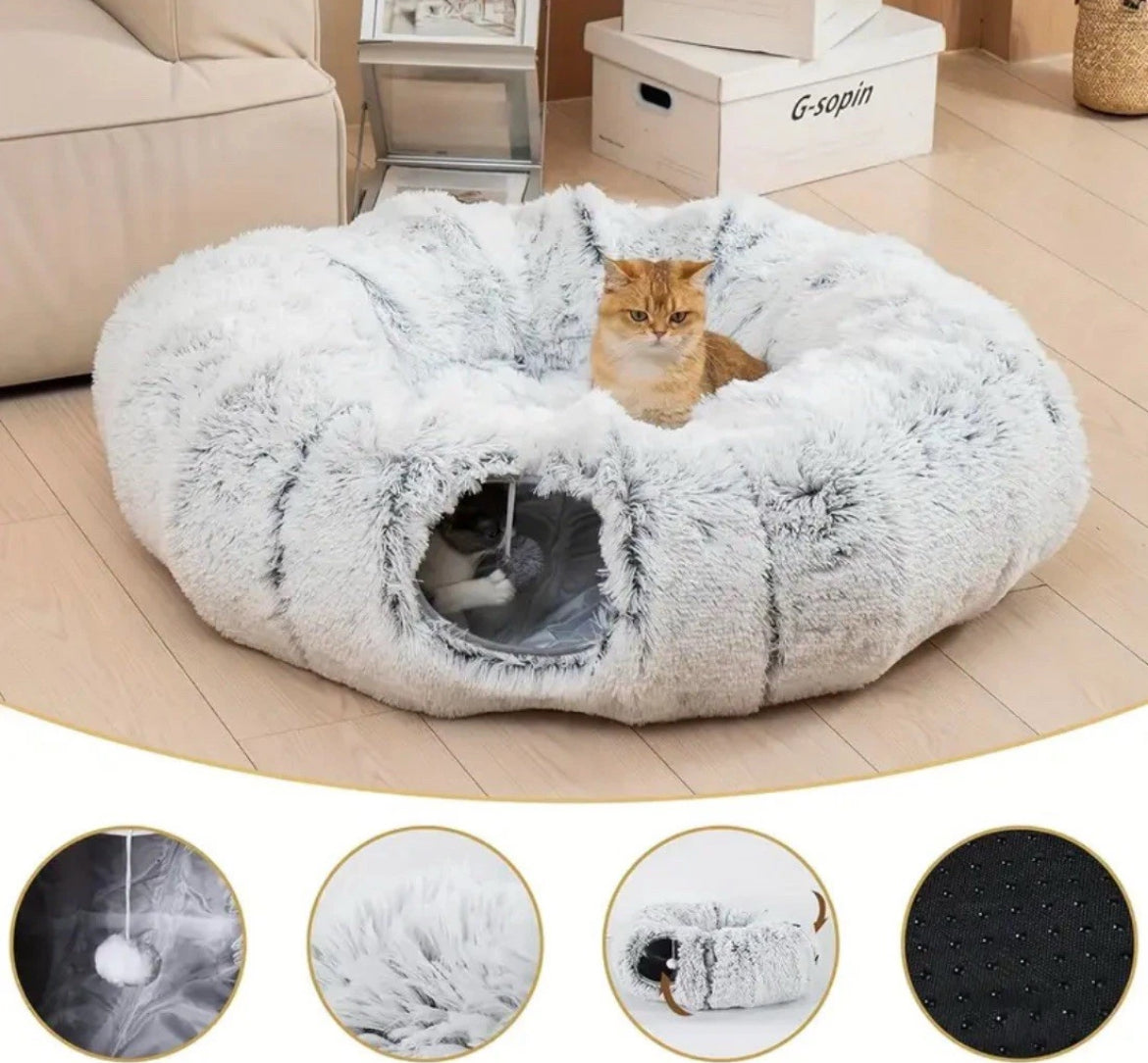 Katzentunnel Spieltunnel Katzenbett Katzenspielzeug mit extra Tunnel/Spielzeug