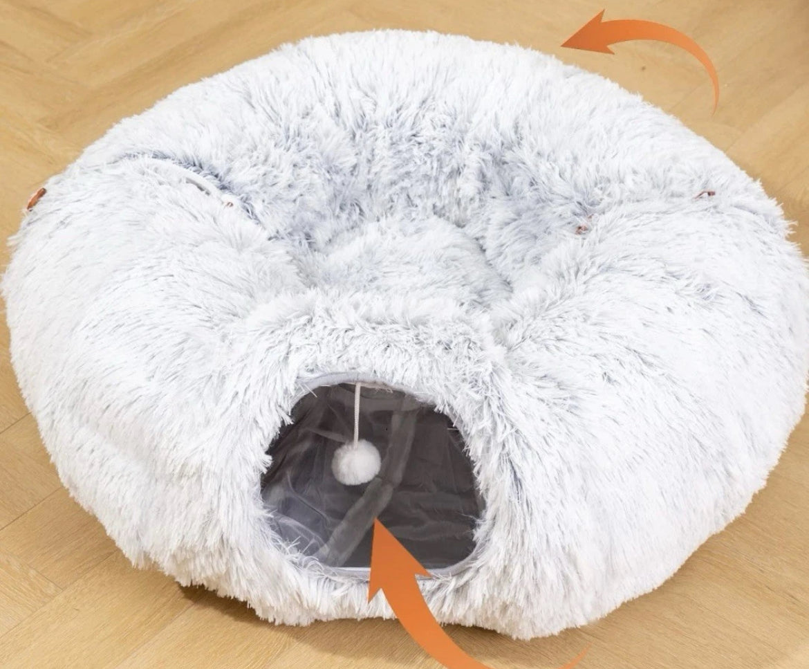 Katzentunnel Spieltunnel Katzenbett Katzenspielzeug mit extra Tunnel/Spielzeug