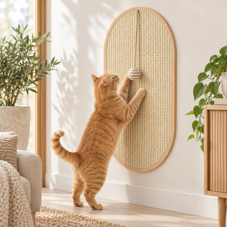 Kratzbrett für Katzen aus Sisal zur Wandmontage, 58 x 36 cm